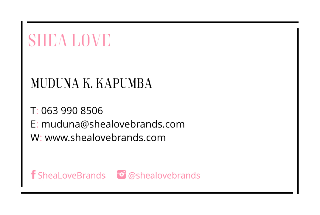 Shea Love Business Card Design Back